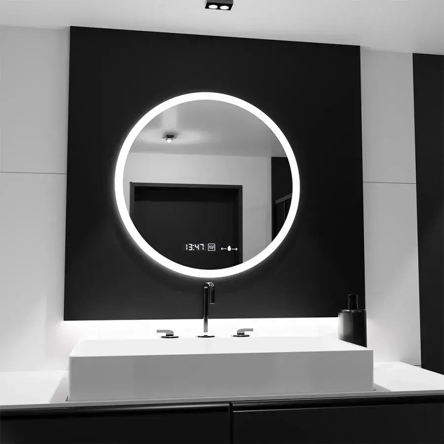 LED kulaté zrcadlo 60cm Giulia Sensor MotionGlow Marcello Systém odmlžování Hodiny a teploměr Dimabila Zrcátka Marcello Výchozí název Alessandro Design
