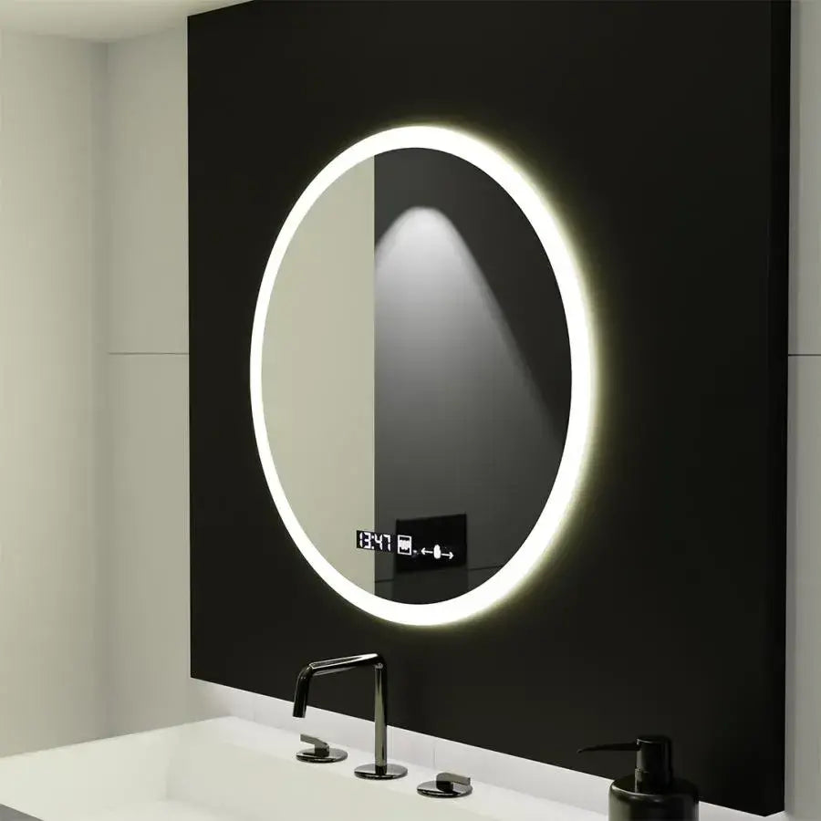 LED kulaté zrcadlo 60cm Giulia Sensor MotionGlow Marcello Systém odmlžování Hodiny a teploměr Dimabila Zrcátka Marcello Výchozí název Alessandro Design