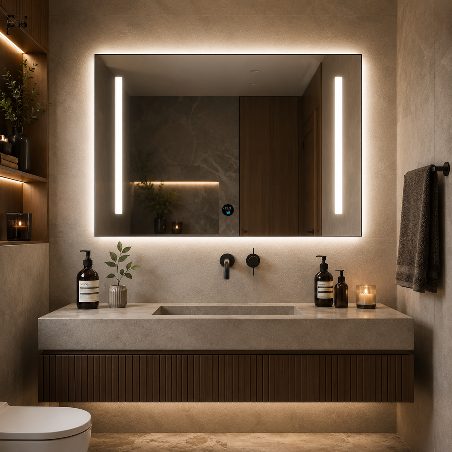 Giga LED zrcadlo, 80x60cm, Silver, Touch, 6000K light