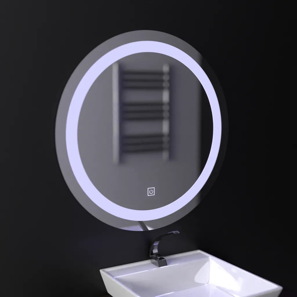 LED dotykové zrcadlo Gallio, průměr 60 cm, studené světlo 6000 K, sklo Jednoduché LED zrcadlo Výchozí název Alessandro Design
