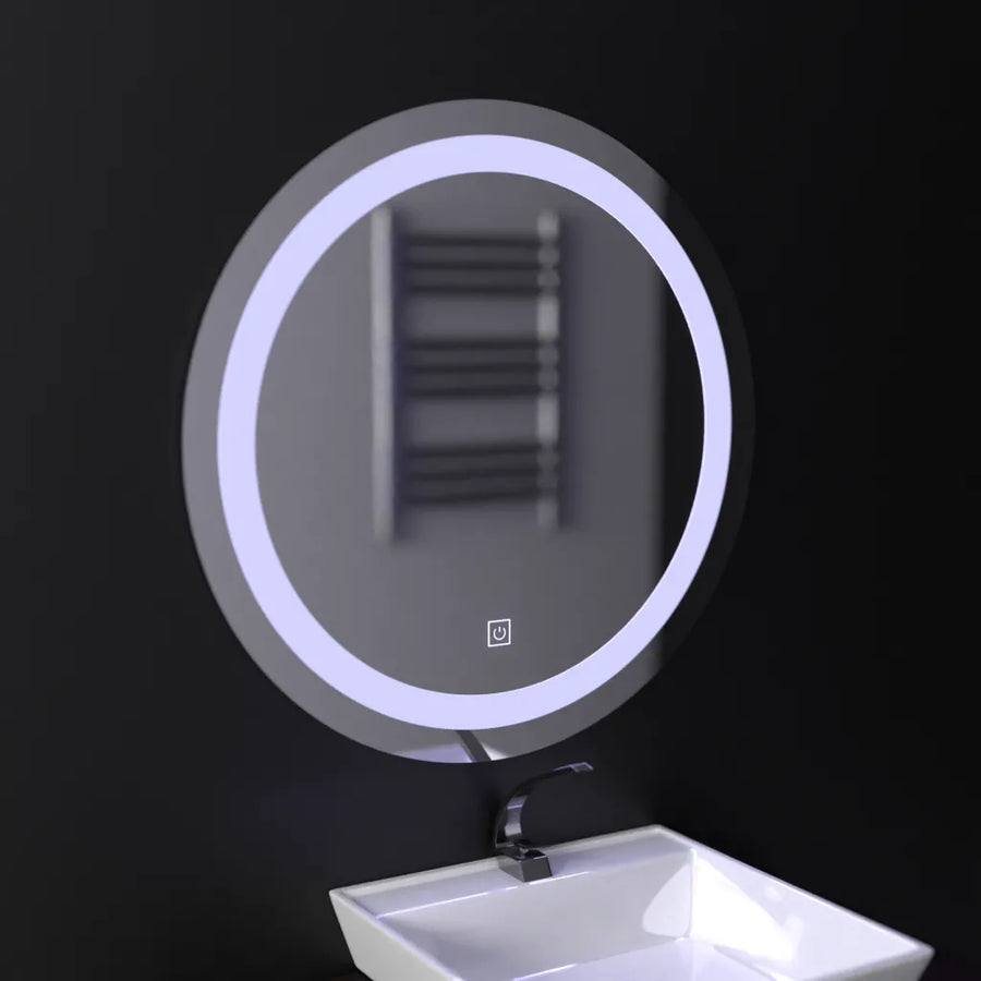LED dotykové zrcadlo Gallio, průměr 60 cm, studené světlo 6000 K, sklo Jednoduché LED zrcadlo Výchozí název Alessandro Design