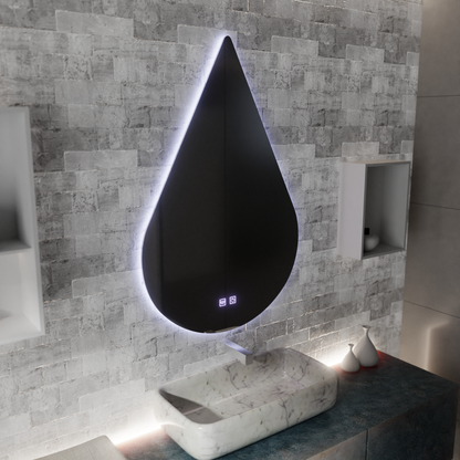 Zrcadlo LED Touch River Demist System 80X120cm, tvar kapky. Zrcadla Korman E Výchozí název Alessandro Design