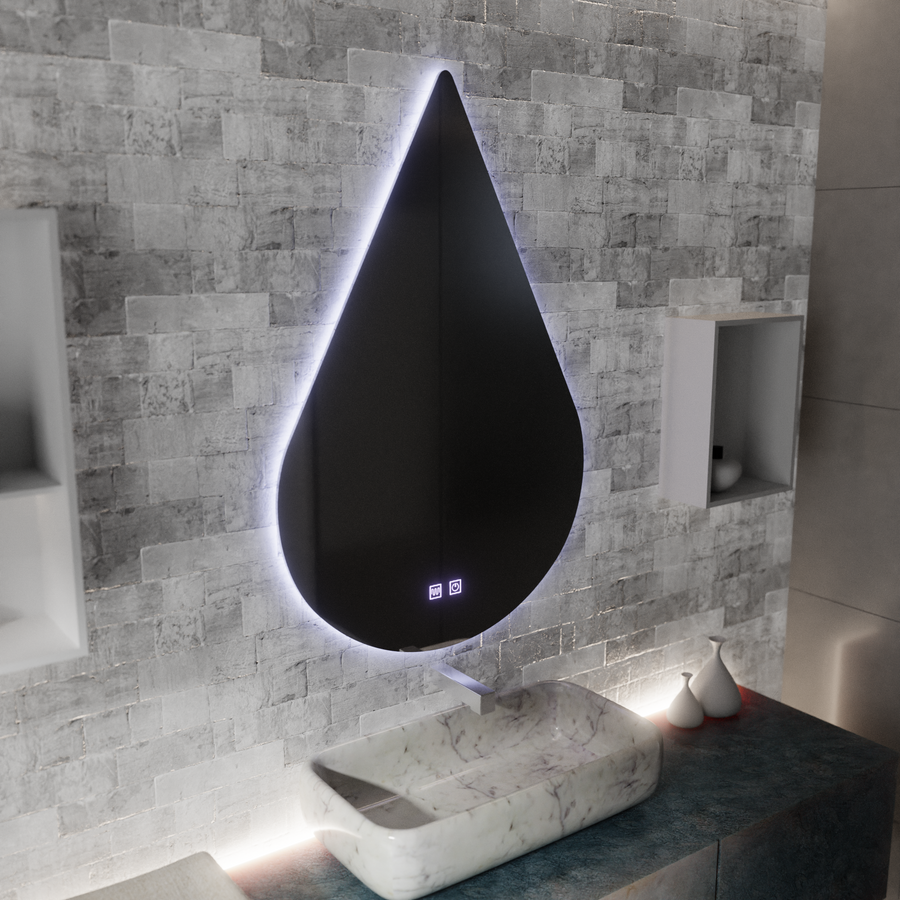 Zrcadlo LED Touch River Demist System 80X120cm, tvar kapky. Zrcadla Korman E Výchozí název Alessandro Design