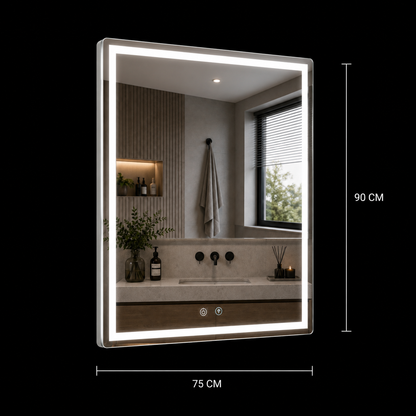 Giga LED zrcadlo, 80x60cm, Silver, Touch, 6000K light