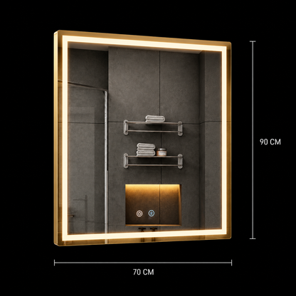 Giga LED zrcadlo, 80x60cm, Silver, Touch, 6000K light