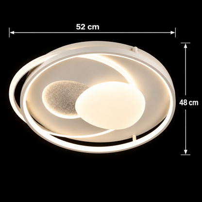 ASTERA LED lustr s dálkovým ovládáním, Oválný tvar, 85W, Studené/Teplé/Neutrální světlo, Stmívatelné, Bílá