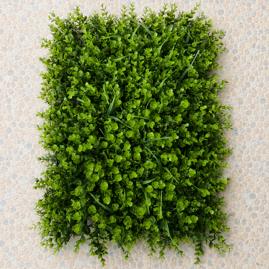 Umělý rostlinný živý plotový panel Eukalyptus smíšený, 40 x 60 cm, zelený