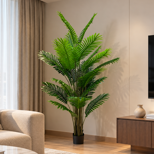Umělá rostlina Areca Palm Type, 25 listů, 190 cm, zelená
