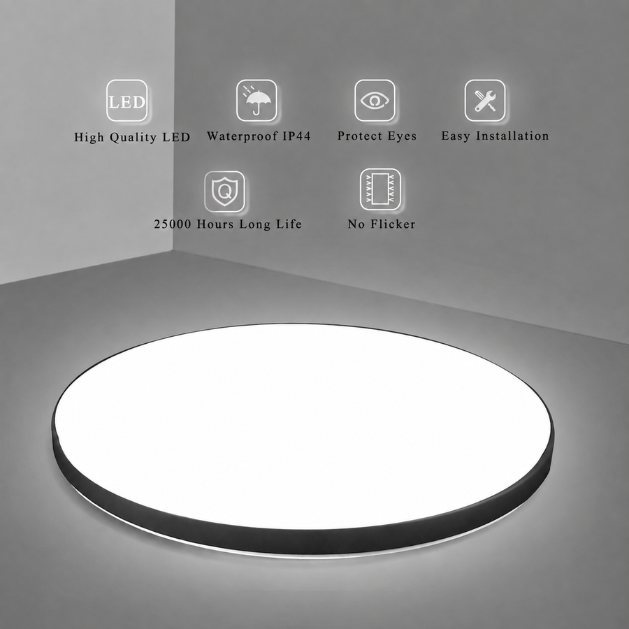 LED stropní svítidlo SOLIS 37cm 32W Cold Light Black