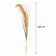 Umělá rostlina okrasná tráva, 180 cm, rákos a tráva, zelená a hnědá, bez květináče