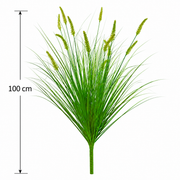Umělá rostlina typu liščího ocasu okrasná tráva, 100 cm, s 12 kořením, zelená, bez květináče