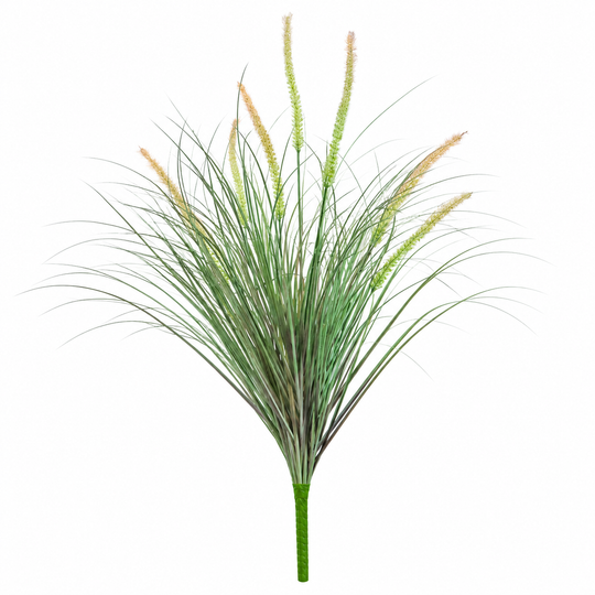 Okrasná rostlina s umělým liščím ocasem, 60 cm, se 7 kořením, zelená a růžová, bez květináče