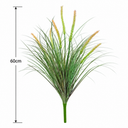 Okrasná rostlina s umělým liščím ocasem, 60 cm, se 7 kořením, zelená a růžová, bez květináče