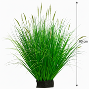 Okrasná rostlina s umělým liščím ocasem, 80 cm, s 33 kořením, zelená a bílá, bez květináče