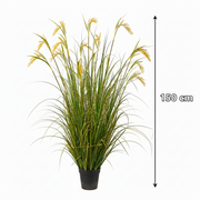 Typ koření z umělých rostlin z okrasné trávy, 150 cm, se 17 dráty, zelený a žlutý, bez květináčů