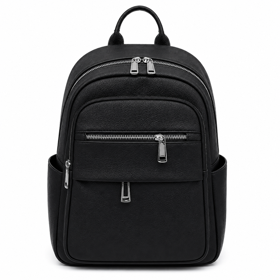 Rucsac Urban PLOVDIV, 38x31x12 cm, Material PU, Negru