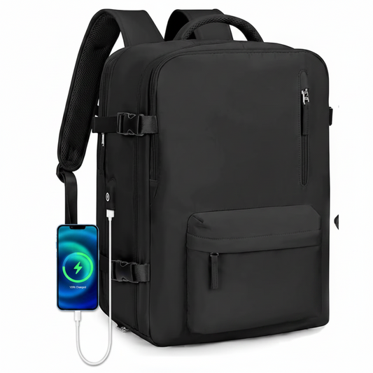 Cestovní obchodní batoh ALMATY, s USB portem, 31x22x46cm Oxford, černý