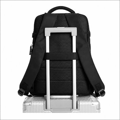 Cestovní obchodní batoh ALMATY, s USB portem, 31x22x46cm Oxford, černý