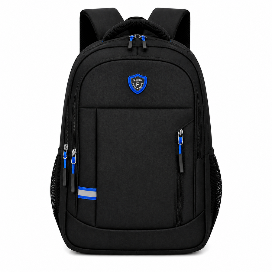 Rucsac Travel Business SUMQAYIT, 47x31x15 cm, Oxford, Negru si Albastru