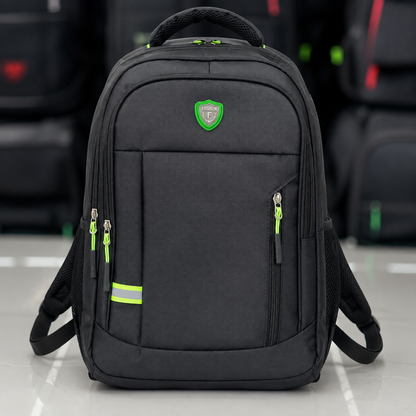 Rucsac Travel Business SUMQAYIT, 47x31x15 cm, Oxford, Negru si Verde
