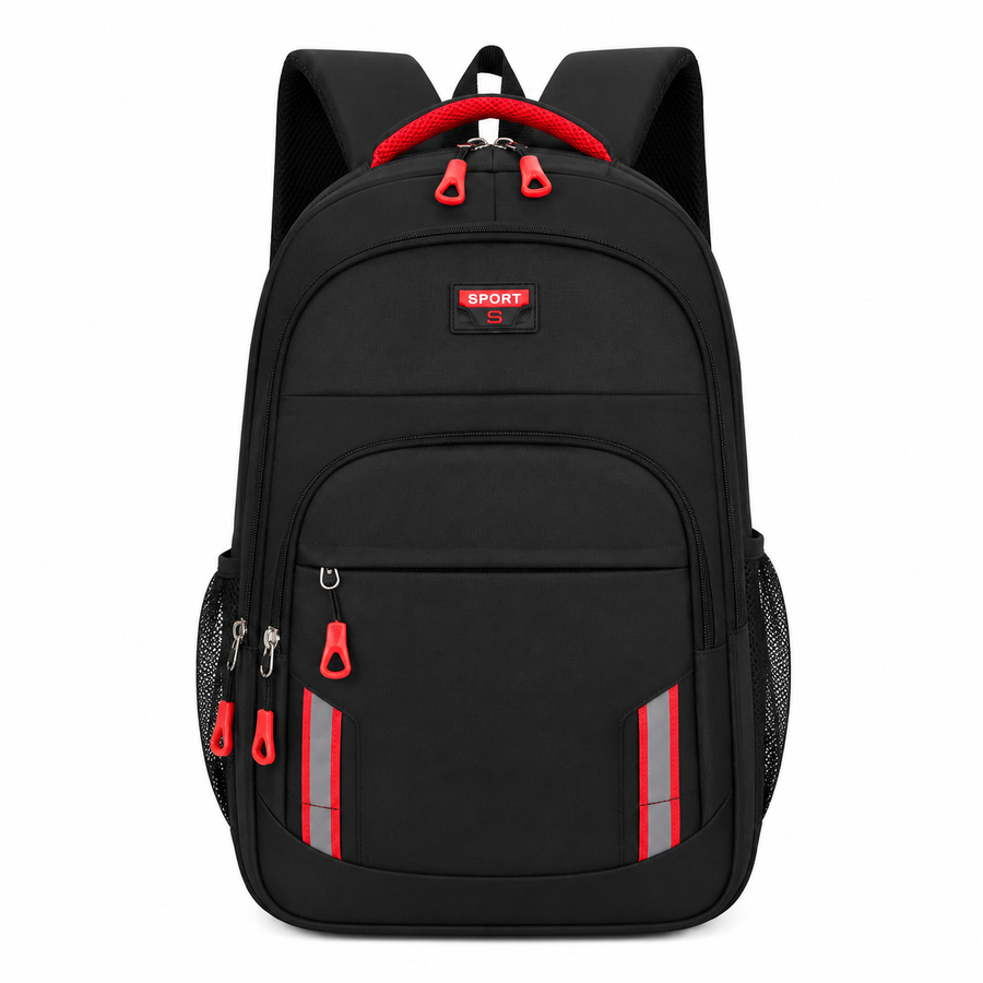 Rucsac Travel Business YEVLAKH, 47x32x14 cm, Oxford, Negru si Rosu