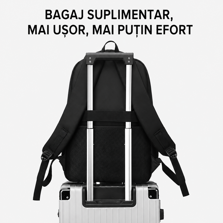 Rucsac de Scoala BOYSUN, 47x32x14 cm, Oxford, Negru si Verde