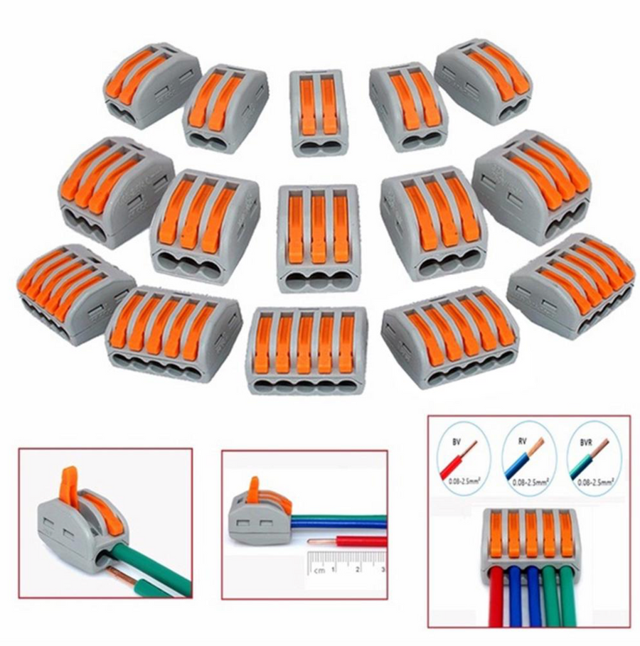Konektor pro LED lustr / zrcadlo - Fast, 3 póly, instalace bez šroubu