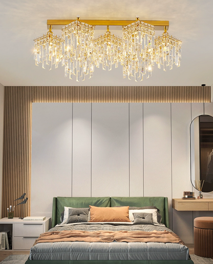 Křišťálový lustr CC180/7GD, 70cm, 7xE14, zlatý