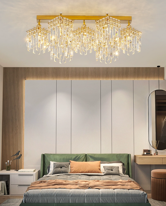 Křišťálový lustr CC180/7GD, 70cm, 7xE14, zlatý