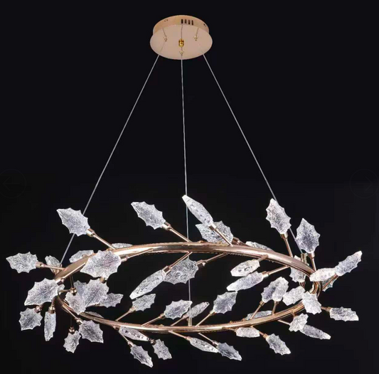Křišťálový lustr, LED, TOCCATA Largo, 36W, Neutrální světlo, Průměr 60cm, Zlatý, Nastavitelná výška