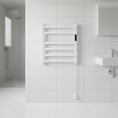 Elektrický ohřívač ručníků, 140W, kov, bílá