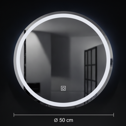 Kulaté LED zrcadlo, 50 cm, Basic Touch