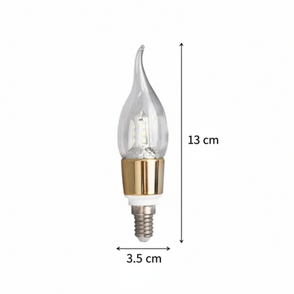 LED žárovka E14 svíčka, 12W, teplé světlo, 3000K, zlatá