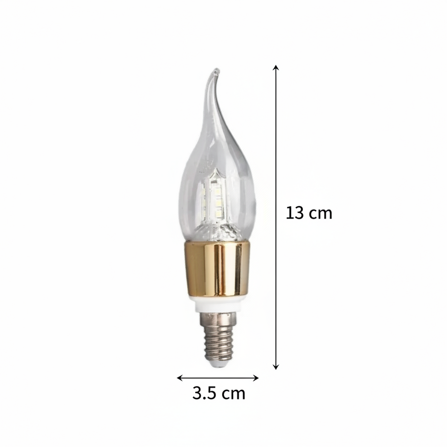 LED žárovka E14 svíčka, 12W, teplé světlo, 3000K, zlatá