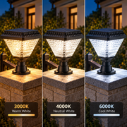 LED solární lampa pro venkovní sloup SOLEO, 8W, teplé/studené/neutrální světlo + RGB, čtvercový tvar, hliník, černá, stmívatelné