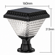 LED solární lampa pro venkovní sloup SOLEO, 8W, teplé/studené/neutrální světlo + RGB, čtvercový tvar, hliník, černá, stmívatelné
