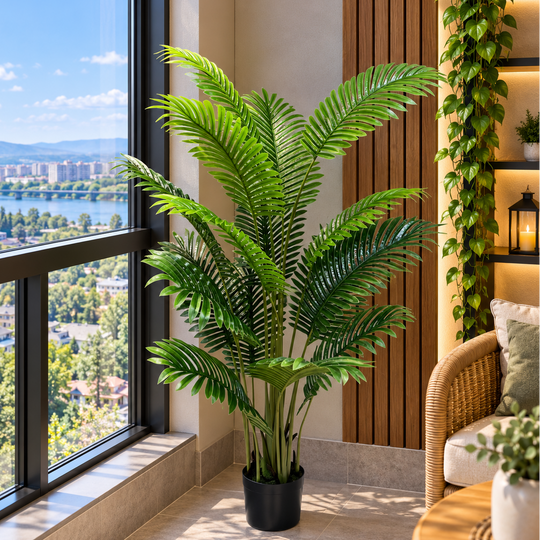 Umělá rostlina Areca Palm Type, 15 listů, 150 cm, zelená