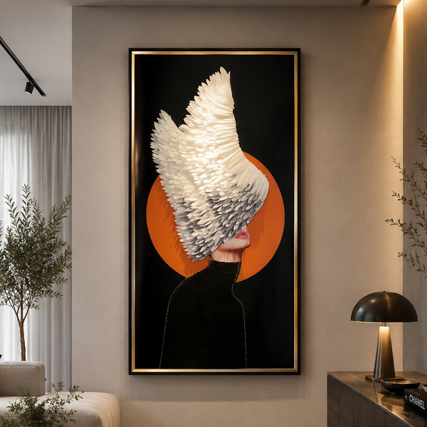 Dekorativní obraz Křídla světla, 80 x 160 cm, sklo a MDF