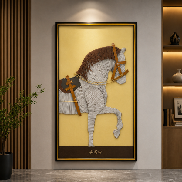 Dekorativní obraz Ušlechtilý kůň, 80 x 160 cm, sklo a MDF