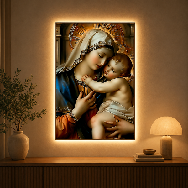 Dekorativní obraz s LED osvětlením Tandrete Divina, 60 x 80 cm, 24W, neutrální světlo, hliníková slitina a MDF
