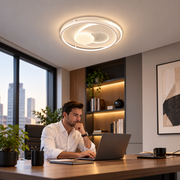 LED lustr s dálkovým ovládáním ISTARAVSHAN, Kulatý tvar, 86W, Studené/Teplé/Neutrální světlo, Stmívatelné, Bílá