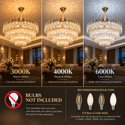 Křišťálový lustr MAJESTIC Regalis 21x E14, Průměr 80cm, Lesklý zlatý, Nastavitelná výška