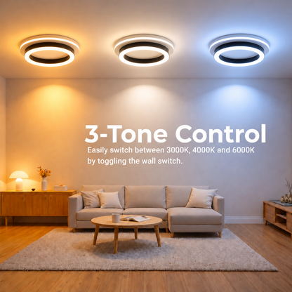 MODERNÍ LED lustr 25W, Průměr 20cm, Kulatý, Studené/Teplé/Neutrální světlo, Černá