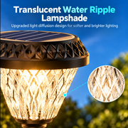 LED solární lampa pro venkovní sloup KATTAKURGAN, 8W, teplé/studené/neutrální světlo + RGB, kulatý tvar, hliník, černá, stmívatelná