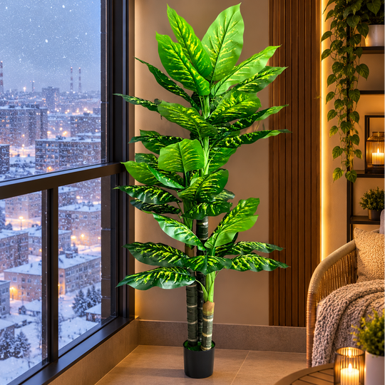 Typ umělé rostliny Dieffenbachia, 3 stonky, 190 cm, zelená