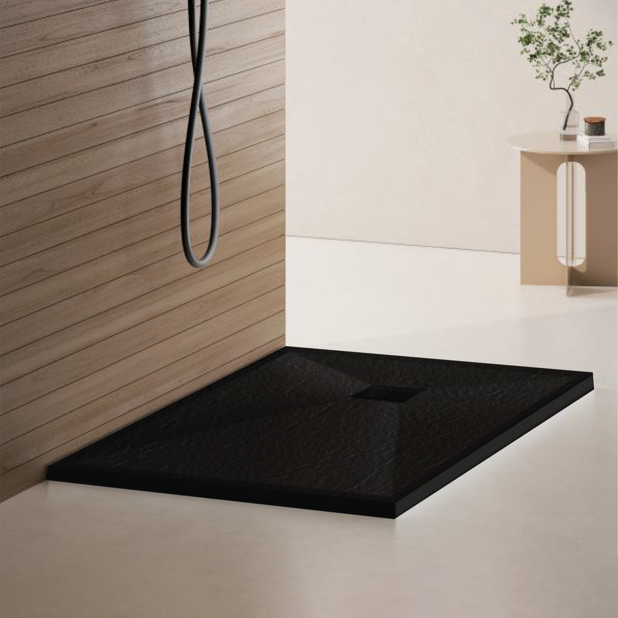 Obdélníková sprchování 70x90 cm, štíhlé 3 cm, černá