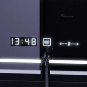 Zrcadlový LED obdélníkový 90x60cm Defen Marcello Sensor System Dezoring CLOCK & teploměr