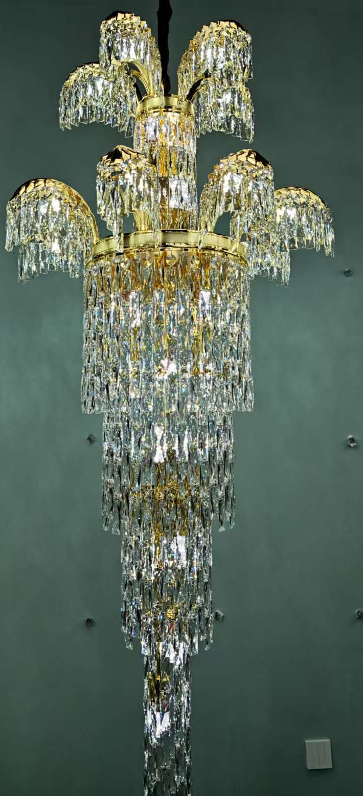 Křišťálový lustr Regalis 11x E14, průměr 85 cm, lesklé zlato, nastavitelná výška, kov a křišťál
