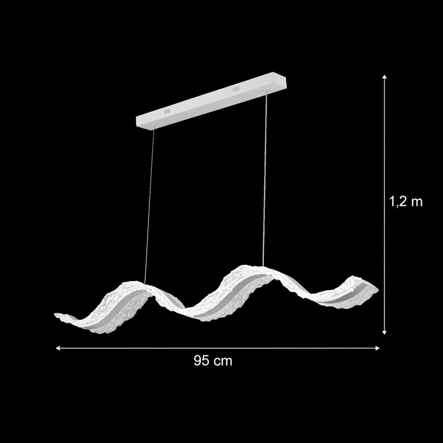 LED lustr s dálkovým ovládáním, závěsný AMI 63W, lineární, studené/teplé/neutrální světlo, bílý, nastavitelná výška