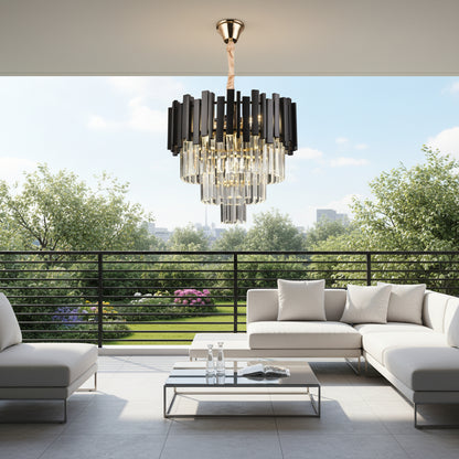 Crystal Blois Petito 3xe14 Chanderier, průměr 30 cm, černá, nastavitelná výška